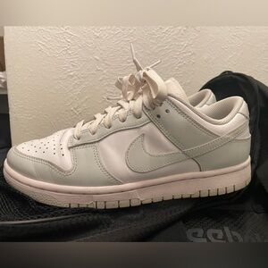 Nike Women's Low Dunk Sneaker in White and Light Gray